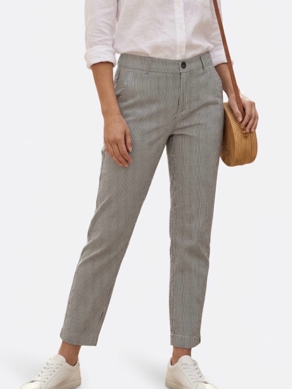 Hollister Striped Ankle Pants Size M Pinstripe Trousers